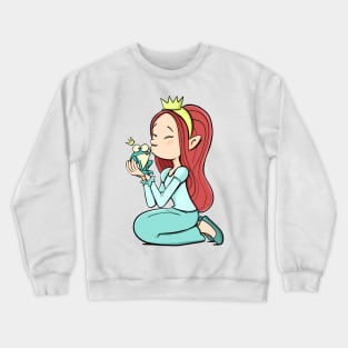 little princess kisses the toothy prince Crewneck Sweatshirt